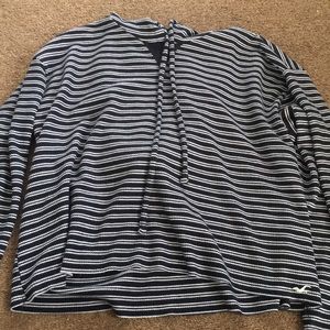 STRIPPED WAFFLE KNIT HODDIE, HOLISTER